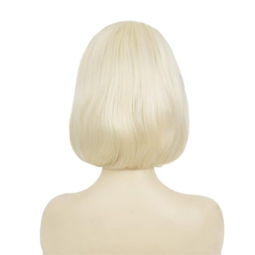 Blonde Beehive Wigs for Women Short Curly Retro Wig With Bangs 50s 60s Bouffant Cosplay Costume Party Halloween Hair Wig - color: Short Blonde