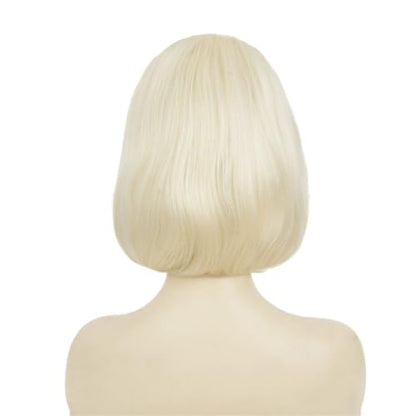Blonde Beehive Wigs for Women Short Curly Retro Wig With Bangs 50s 60s Bouffant Cosplay Costume Party Halloween Hair Wig - color: Short Blonde