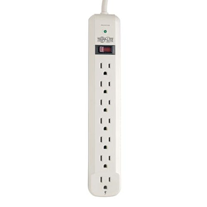 Tripp Lite 7 Outlet Surge Protector Power Strip, Extra Long Cord 25 ft., 1080 Joules, Lifetime Limited Warranty & $25K Insurance (TLP725) Light Gray - style: 25ft Cord