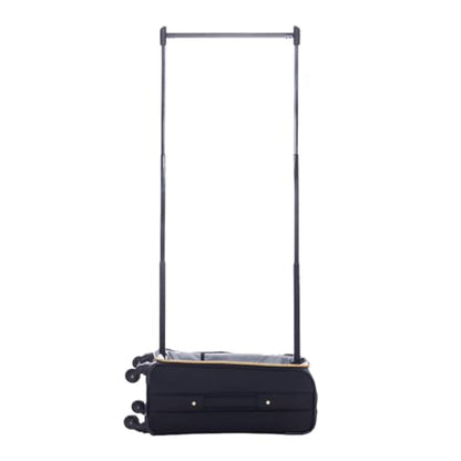 Rac n Roll Mini Rolling Dance Bag with Garment Rack (Clothes Rack), Carry On Backstage Competition Travel Duffel, Spinner Wheels, Portable Costume Bag for Dancers, Cheer, Pageant, Skating — Black