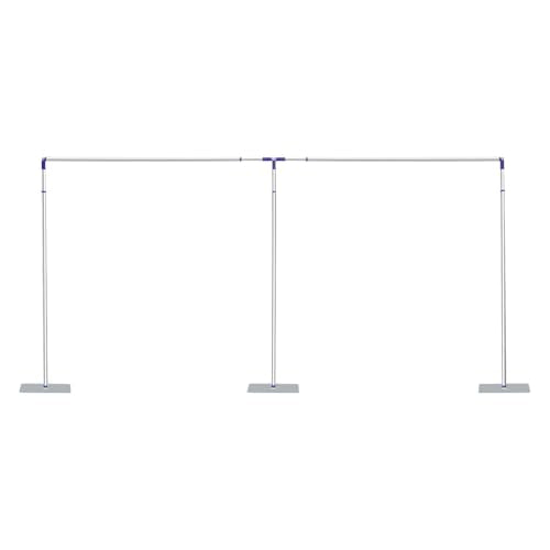 Heavy Duty Backdrop Stand, Professional Portable Telescopic Pole Curtain Frame Kit with Flat Base, 10X50ft Adjustable Background Support System for Wedding Photography, Party Event, Trade Show Decor - size: 10X50FT Silver