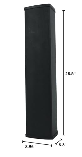 Rockville WET ARRAY 5 Black 70V 60W Commercial Wall Mount Swivel Column Speaker, 2-Way Line Array Design, IP55 Waterproof, Indoor/Outdoor Use for Restaurants, Churches, Auditoriums | Adjustable Tap 60W, 30W, 15W, 7.5W, IP55, 2-Way, (4) 3" Mids + Tweeter,