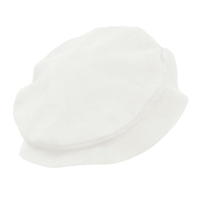 FURPHI Medieval Tudor Flat Cap Faux Suede Beret Hat Renaissance Festival Costume Accessories for Men Women - color: White