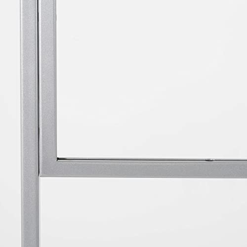 M&T Displays Metal Eco Info Board Silver 18x24 Inches Slide-In Poster Sign Holder 1 Tier Double Sided Floor Standing Pedestal Advertising Display with Backing and Anti-Glare PET Cover - color: Silver, size: 18x24 - 1-tier