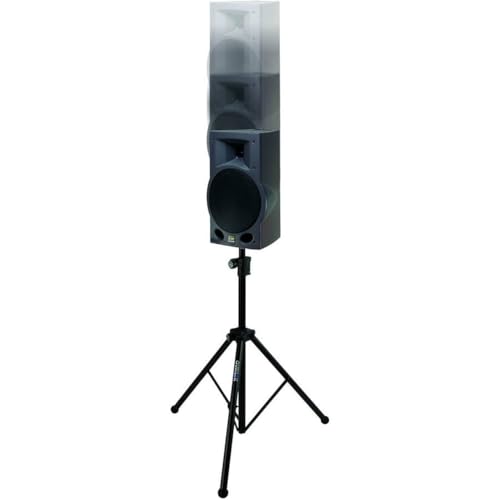 QUIK LOK - SP282 BK Tripod Speaker Stands - Lightweight Aluminum PA Loudspeaker Mounts with Pneumatic Easy-Lift Assist and Heavy-Duty Tube Construction, 1 Pair, Black