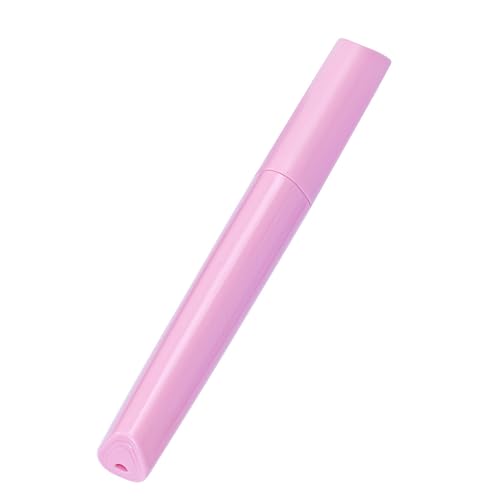 Plastic Travel Toothbrush Cover Portable Toothbrush Box, Breathable Design with Air Hole More Container Toothbrush Tube Container for Home Daily Travel Camping School Business Trip (Pink) - color: Pink