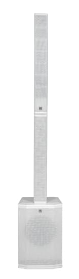 HK Audio HK-POLAR-MKII-10-WHT 2000 watt 10in Powered Column PA MK II with 4 Ch Mixer 24-bit DSP EQ Bluetooth 5 TWS in White