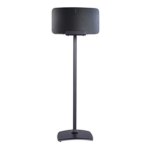 SANUS Wireless Speaker Stand for Sonos Five and Sonos Play:5 - Audio Enhancing Design for Vertical & Horizontal Audio with Built-in Cable Management & Premium Alloy Materials WSS52-W2 (Black) - color: Black