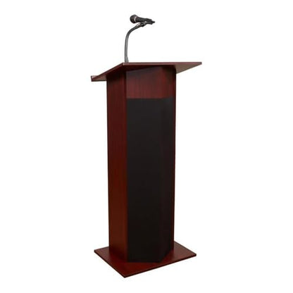 Oklahoma Sound 111PLS-MY Power Plus Floor Sound Lectern, 22" Width x 46" Height x 17" Depth, Mahogany
