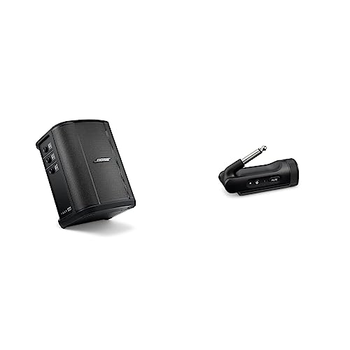 Bose S1 Pro+ Portable Bluetooth Speaker Wireless PA System, Black, and Wireless ¼” Instrument Transmitter
