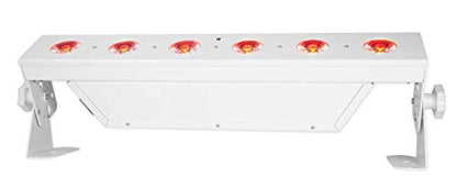 Rockville Best Strip 60 White Rechargeable Wash Light Bar, Wireless DMX | RGBWA+UV, 6x6W LEDs, Wireless Remote, Up to 22-Hour Battery, Sound Activated, 6500 Lux, 8800mAh, Flicker Free, LCD Display - color: White