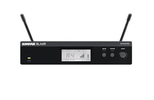 Shure BLX24R/SM58 Rack-Mount Wireless Audio System H10 Band (542–572 MHz) – BLX4R Receiver, BLX2 Transmitter with SM58 Dynamic Mic, Up to 14 Hr Battery, 300 ft Range - style: Full System, Rack Mount