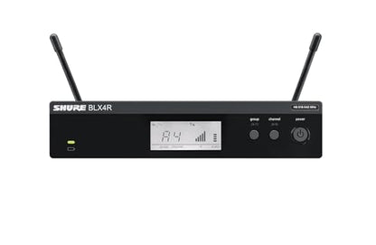 Shure BLX24R/SM58 Rack-Mount Wireless Audio System H10 Band (542–572 MHz) – BLX4R Receiver, BLX2 Transmitter with SM58 Dynamic Mic, Up to 14 Hr Battery, 300 ft Range - style: Full System, Rack Mount
