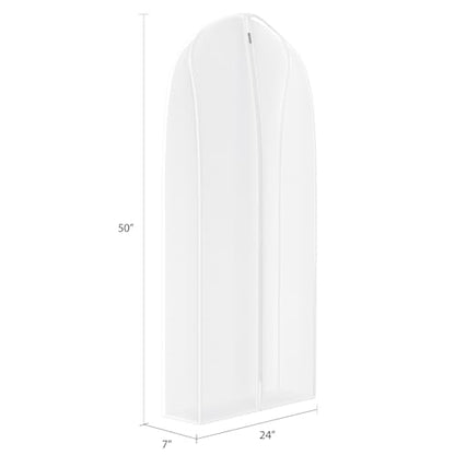 Zilink Garment Bags for Fur Coat Suit Bags for Closet Storage 50 in, White | 7 in Gussted, Wrinkle Free, Breathable, Silky Suit Dust Covers for Hanging Clothes for Leather Clothing Fur Coat Dress, 4Pack - size: 50"-4pack