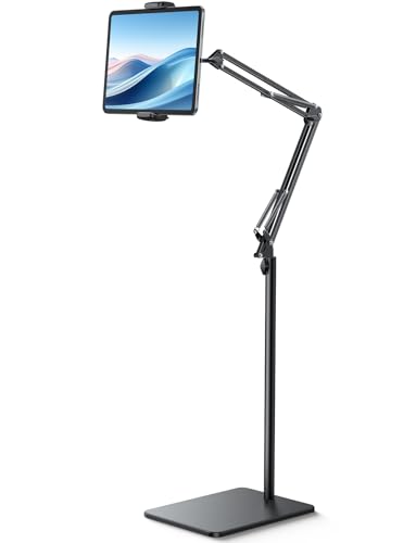 Lamicall Kindle Stand Tablet Holder 55" Height Adjust Extend Flexible Arm | Extendable Flexible Arm, 55" Height Adjustable, Heavy Base, Kindle Accessories Bed Tablet Mount for 4.7-13" iPad Pro Air Mini