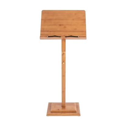 Sheet Music Stand & Desktop Book Stand with Phone Holder, Rotatable Music Book Holder Stand,Wooden Portable Sheet Music Table Stand Height Adjustable from 39.4-51.2in with Book Stand Support - color: 39.4-51.2in