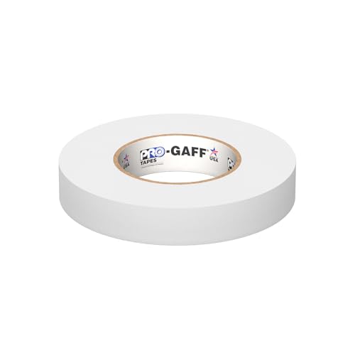1" Pro Gaff Gaffers Tape 55 yards length white matte. Premium Heavy-Duty Gaffers Tape trusted by professional Gaffers. Made in the USA. Holds Tight, Easy to remove. (Pack of 48)