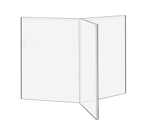 6 Pack Multi Panel Sign Holder 5" x 7" Public Notice Nameplate Directions Maps Frame Clear Acrylic Table Tent Graphic Image Party Venues Celebrations Announcements by Marketing Holders - size: 6 Sides 5"w x 7"h