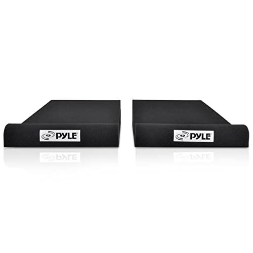 Pyle Sound Dampening Speaker Riser Foam - Audio Acoustic Noise Isolation Platform Pads Recoil Stabilizer For Studio Monitor, Subwoofer, Loud Speakers - Pyle PSI03 - Pack of 2,Black
