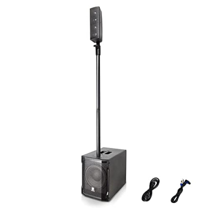 PRORECK CLUB 2000 10-inch 1000W Powered PA Loud Speaker System Combo Set With DSP, TWS Bluetooth, Column Array Speaker And 10 inch Subwoofer for Meeting, Speeches, Churches, Performances, DJ Gig, Live