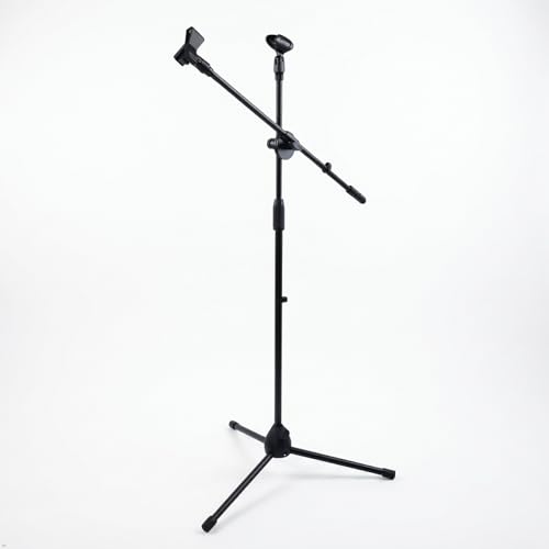 Bullfighter Mic Stand Floor,Microphone Stand Adjustable Boom Arm,Tripod Stable On Stage Microphone Stands for Singing,Live Streaming,Karaoke,Podium and Podcast Performance
