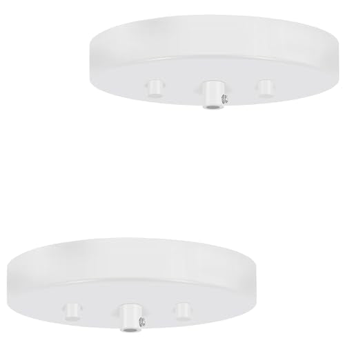2 Pack 6 Inches Light Canopy Kit with Heavy Duty Replacement Ceiling Cover Plate & Mounting Hardware for Lighting Fixtures Chandelier Pendant Lamp or DIY Project (White) - color: White, size: 2 Pack