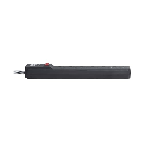 Eaton Tripp Lite Series 6-Outlet Surge Protector Power Strip, Flat Plug 20ft Braided Extension Cord, 1200 Joules, 15A Circuit Breaker, Lifetime Manufacturer's Warranty & $10,000 Insurance (TLP620DB) - size: 20ft Cord