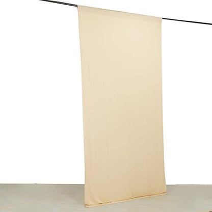 5x10 feet Beige 4-Way Stretch Spandex Divider Backdrop Curtain Party Wedding Ceremony Decorations - color: Beige