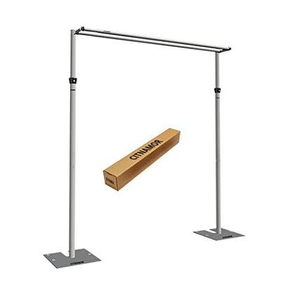 Pipe and Drape Adjustable Uprights, Crossbars,Bases & Hangers - Drape Systems for Backdrops, Trade Shows, Events, Photo Booths and Decorations by CITNAMOR (10' Tall x 10' Wide Kit(2xCrossbar)) - size: 10' Tall x 10' Wide Kit (2 x Crossbar)