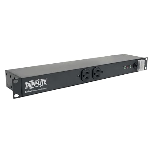 Tripp Lite 12-Outlet Rackmount PDU Isobar Surge Protector Power Strip, 15A, 3840 Joules, 15ft Cord with 5-15P Plug, 1U Rack-Mount, Lifetime Manufacturer's Warranty & $25,000 Insurance (ISOBAR12ULTRA) - size: 15 Amps, style: Premium Surge Protection