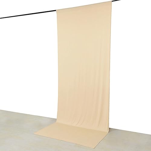 5x12 feet Beige 4-Way Stretch Spandex Divider Backdrop Curtain Party Wedding Ceremony Decorations - color: Beige