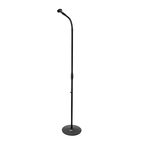 Pyle Universal Microphone Stand - M-6 Mic Holder USA Standard Adapter and Height Adjustable from 31.5” to 60” Inch High w/ Pivotable Gooseneck Mount - Heavy Duty Clutch Tension Knob PMKS32 - style: Adjustable Gooseneck Stand