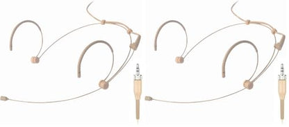 Headset Microphone Discreet Headworn Ear Hook Earset Over the Ear Mic for Sennheiser Wireless Transmitter, Ideal for Lectures, Live Performance, Theater, Podcasts – Beige (Pack of 2) - size: 3.5mm Screw Lock Plug for Sennheiser (Pack of 2)