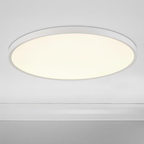 Maxxima 24" White LED Flush Mount Ceiling Light Fixture, 3300 Lumens, 5 CCT | 2700K/3000K/35000K/4000K/5000K, Round Color Selectable Panel Light, Dimmable, Suitable for Bathroom - size: 24 Inch