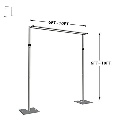 Pipe and Drape Adjustable Uprights, Crossbars,Bases & Hangers - Drape Systems for Backdrops, Trade Shows, Events, Photo Booths and Decorations by CITNAMOR (10' Tall x 10' Wide Kit(2xCrossbar)) - size: 10' Tall x 10' Wide Kit (2 x Crossbar)