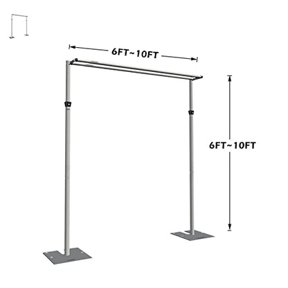 Pipe and Drape Adjustable Uprights, Crossbars,Bases & Hangers - Drape Systems for Backdrops, Trade Shows, Events, Photo Booths and Decorations by CITNAMOR (10' Tall x 10' Wide Kit(2xCrossbar)) - size: 10' Tall x 10' Wide Kit (2 x Crossbar)