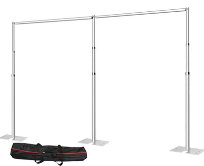 20x 8.6ft Pipe and Drap Photo Studio Backdrop Stand Kit, Heavy Duty Adjustable Frame Backdrop Stand with Flat Base,Carry Bag for Event, Birthday Party, Party Banquet Decorations.