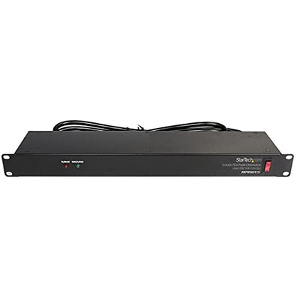 StarTech 8-Outlet 1U PDU, 120V/15A, Surge, 6ft Cord, TAA (RKPW081915) - style: 8-port|15A|Surge Protect