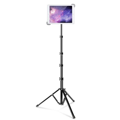 elitehood iPad Tripod Stand, Aluminum Alloy iPad Stand, 360 Rotation Adjustable Height iPad Stand Holder for Floor, Universal Compatible with All 7.9-11 Inch Tablet - size: 7.9-11.9 inches