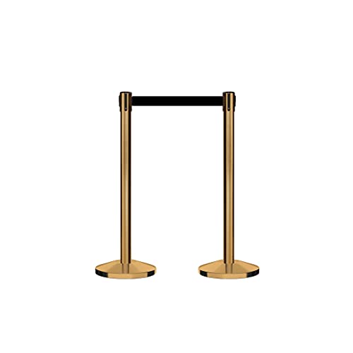 CCW Series RBB-100 Retractable Belt Barrier Stanchions, Set of 2, 7.5 Ft - color: Yellow with "AUTHORIZED ACCESS ONLY" Black Letters, size: 7.5 Foot