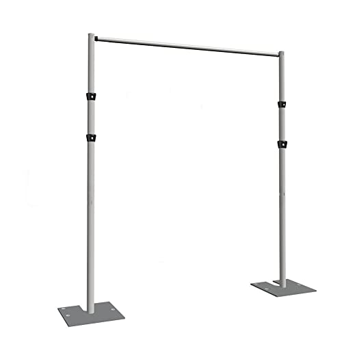 Portable Pipe and Drape Heavy Duty Backdrop Stand, ADJ Metal Frame and Heavy Metal Base for Wedding, Birthday Party, Photography Backdrop (Tall(4-10FT) & CrossPipe-10FT) - size: 1*Tall(4-10FT) & 1*CrossPipe-10FT