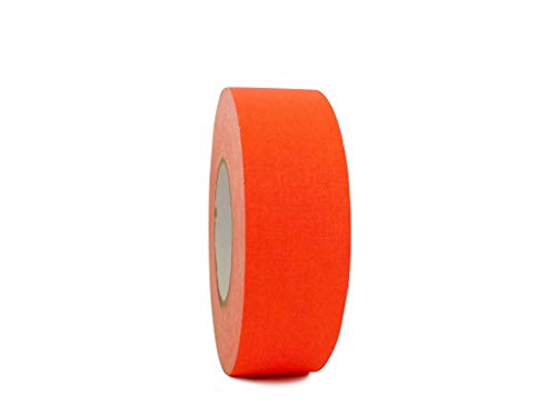 WOD GTMC12F Professional Grade Gaffer Tape, Fluorescent Orange - 1/2 inch x 60 ft. No Sticky Residue, For Cables, Non Reflective, Easy to Tear, Gaff Cloth for Trade Shows, Concerts