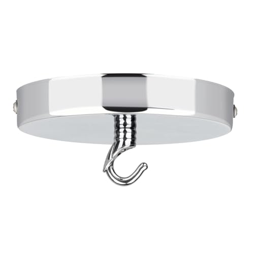 Helunsi Ceiling Canopy Kit, Silver Chandelier Pendant Light Canopy Kit, 4-3/4 Inch Ceiling Light Cover Plate with DIY Lamp Hook, Hanging Lamp Fixture Plate Base - Rated 20lbs - color: Silver