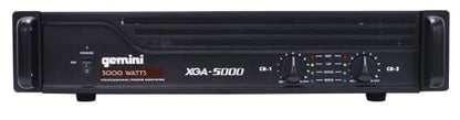 Gemini 2-Channel Power Amplifier, 6000 Watts, 4/8Ω (XGA-5000) | 2-channel power amp, 4/8 ohm, bridgeable - XLR, 1/4" TRS, RCA in, 3 Speakon out - limiter & DC protect - style: 5000W