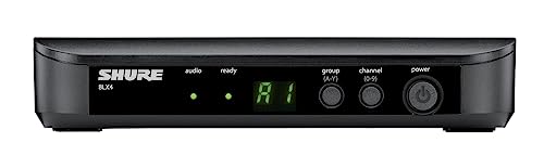 Shure BLX14/B98 Instrument Audio System H10 Band (542–572 MHz) – BLX4 Receiver, BLX1 Bodypack & BETA 98H/C Clip-On Mic for Brass, Woodwinds & Percussion, Up to 14 Hr Battery, 300 ft Range - style: Standard