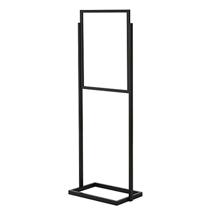 M&T Displays Metal Eco Info Board Black 24x36 Inches Slide-In Poster Sign Holder 1 Tier Double Sided Floor Standing Pedestal Advertising Display with Backing and Anti-Glare PET Cover
