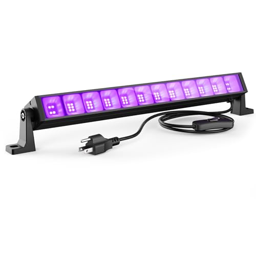 40W LED Black Light Bar for Glow Party, Blacklight with Plug &Switch, Each Light Up 484 Sq.ft Area, Halloween Glow Lights, Fluorescent Body Paint, Stage Lighting