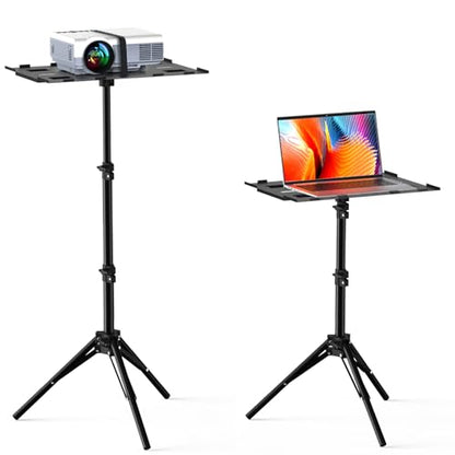 FUDONI Projector Stand Tripod from 14.5'' to 39.4'', Laptop Tripod Stand Height Adjustable for Home Cinema, Office