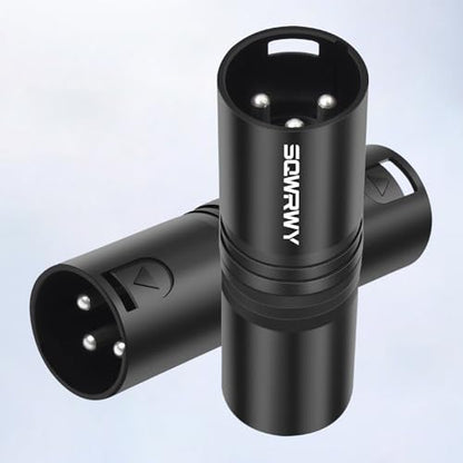 2-Pack 3Pin XLR Male to Male Adapter, Zinc Alloy Shell Balanced Audio Coupler, Secure Lock for Microphone & Cable Connection, Professional 3-Pin Connector - color: XLR M TO M
