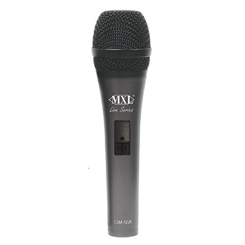 MXL MXLLSM5GR Handheld Magnetic Control Vocal Dynamic Microphone | Cardioid dynamic microphone with XLR3 connector and on/off switch for vocals, feedback reduction and live performance